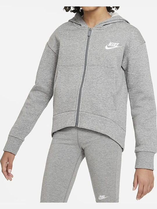 Athletic Kids Cardigan Cotton with Hood Gray Sportswear Club