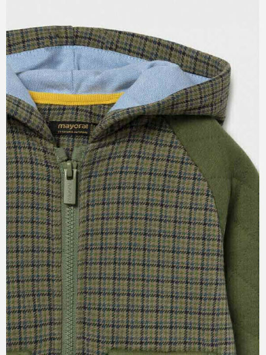 Kinderstrickjacke Gestrickt mit Kapuze Grün