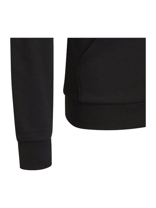 Athletic Kids Sweatshirt Cardigan Cotton with Hood Black Essentials