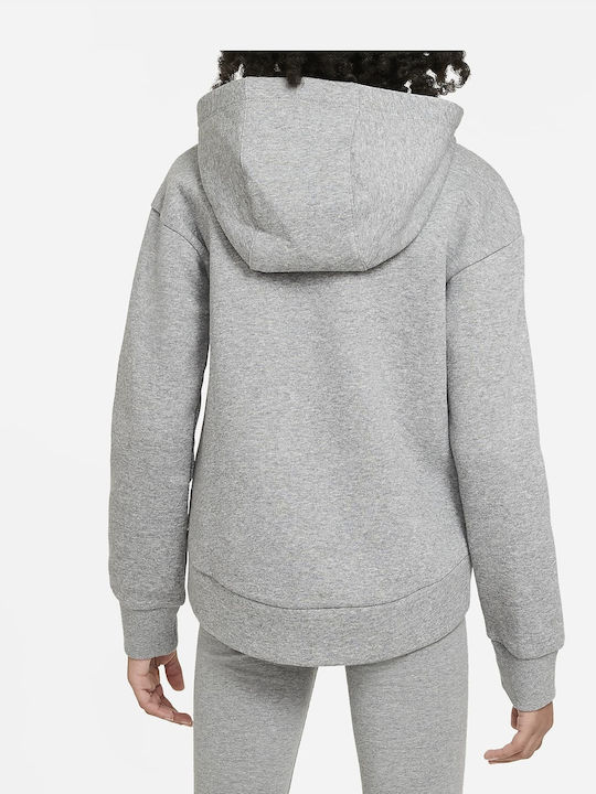 Athletic Kids Cardigan Cotton with Hood Gray Sportswear Club