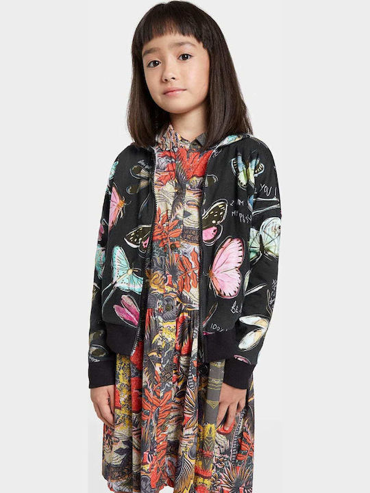 Kinder-Sweatshirtjacke mit Kapuze Schwarz Misuri