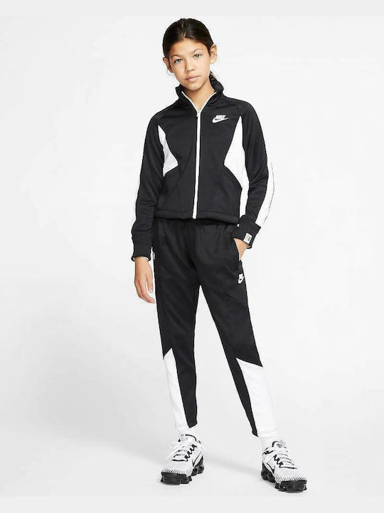 Athletic Kids Cardigan Knitted Black Sportswear Heritage
