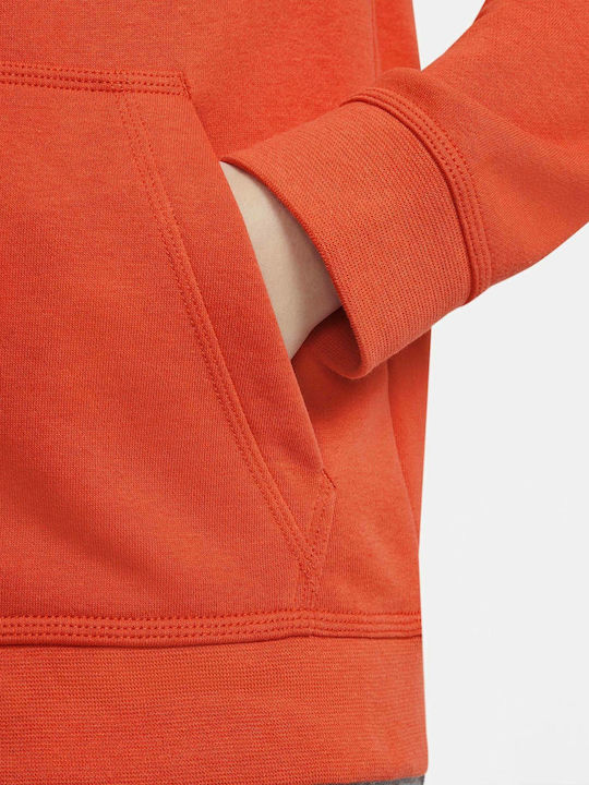 Athletic Kids Sweatshirt Cardigan Cotton with Hood Orange Sportswear Club