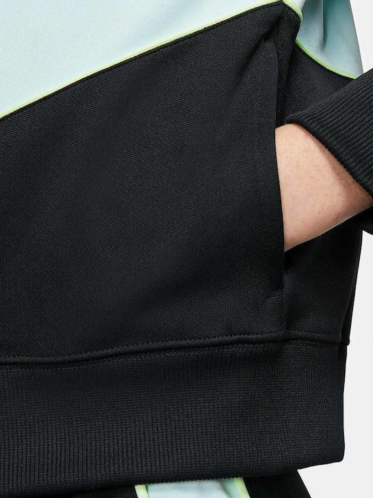 Athletic Kids Sweatshirt Cardigan Knitted with Hood Black Sportswear Heritage