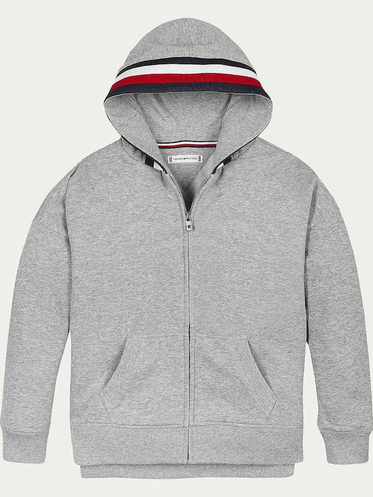 Kids Sweatshirt Cardigan with Hood Gray Global Stripe