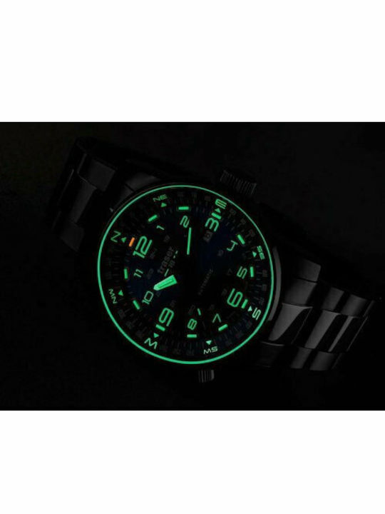 Traser Pathfinder Herrenuhr 46mm Automatisch mit Schwarz Metallarmband