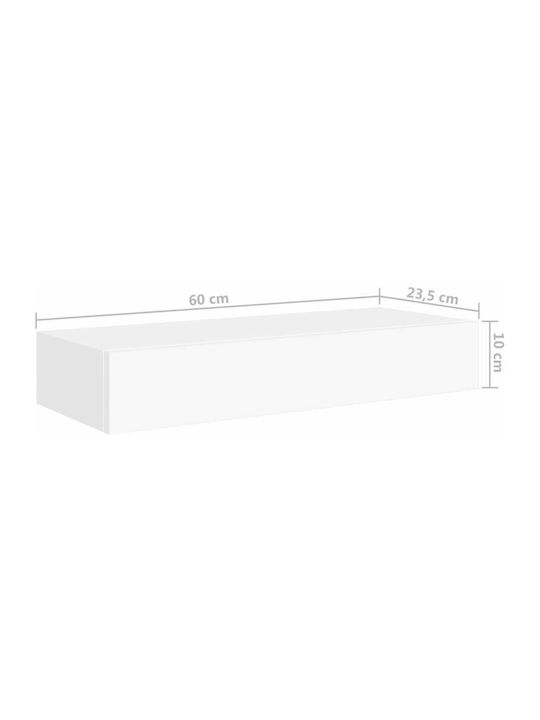 Ράφι Τοίχου Λευκό 60x23.5x10εκ.