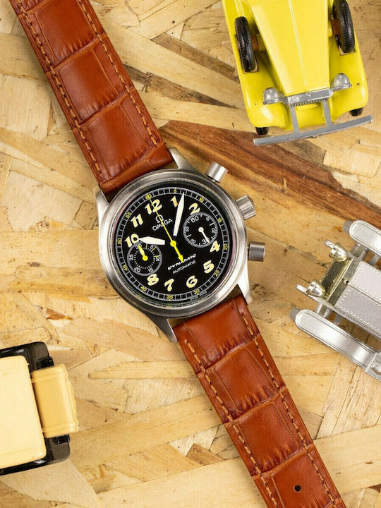 Hirsch Duke Alligator Long Δερμάτινο Λουράκι Καφέ 22mm