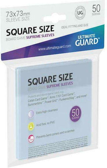 Ultimate Guard Square Size Supreme Card Sleeves Square Size 50τμχ Clear