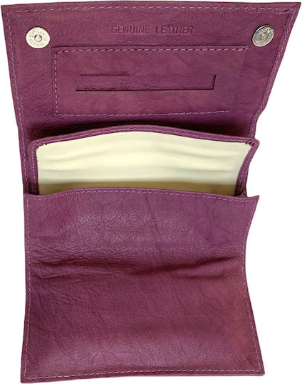 Mario Rossi Pungă Pentru Tutun Din Piele Ecologică Violet Cu Închidere Magnetică 15.3x8.8cm