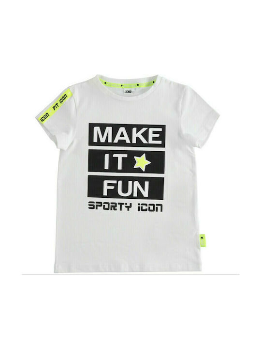 iDO Tricou pentru copii Alb Make It Fun