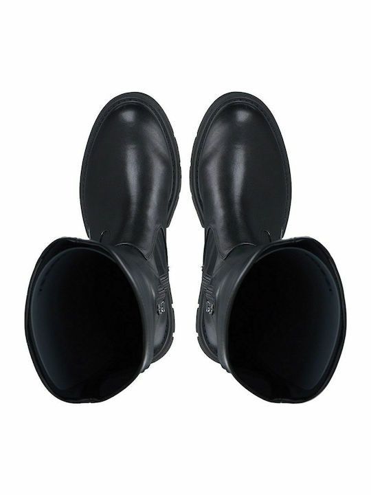 Leder Damenstiefel Schwarz