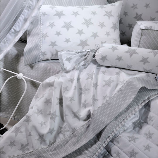 Down Town Home Baby Bettlaken Sateen Starry Graue 120x170cm