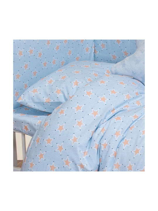 Melinen Mini Stars Baby Sheet Cradle Cotton Sky 85x110cm 2000044306