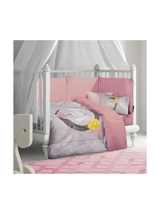 Greenwich Polo Club Essential Baby Sheets Set Crib Cotton Grey Pink 125x170cm 3pcs