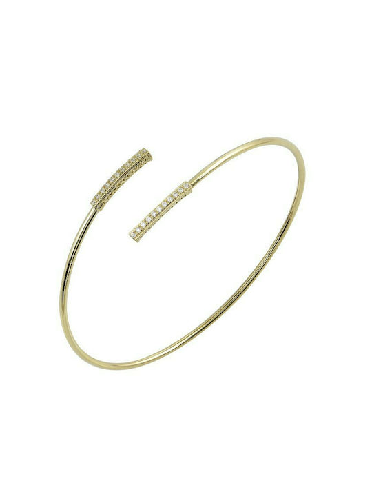 Damen Armband Handschellen aus Gold 14K mit Zirkon