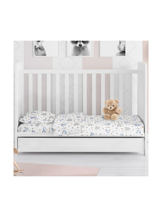 Dimcol Elephant Baby Sheet Crib Cotton Fitted Orange 70x140cm