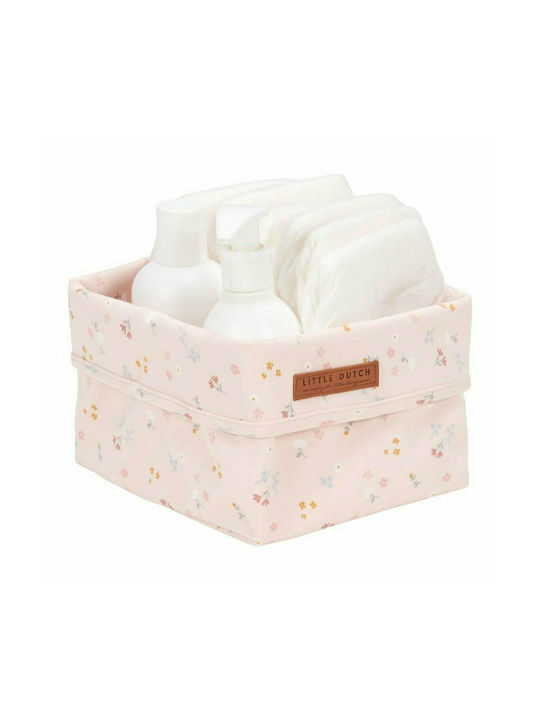 Little Dutch Nursery Storage Basket Little Flowers Square Pink 1pcs