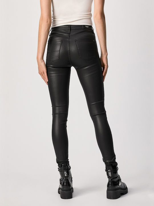 Regent Women's High-waisted Fabric Trousers Skinny Fit Black