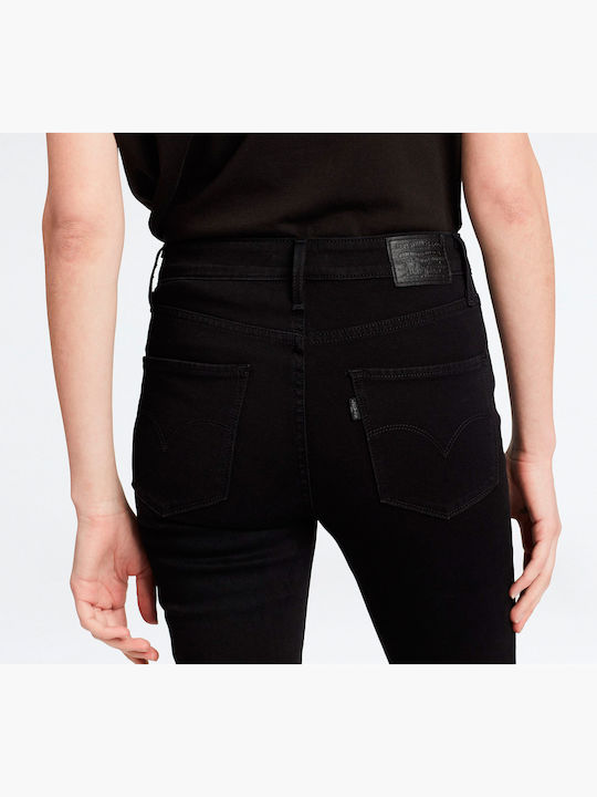 721 Ψηλόμεσο Γυναικείο Jean Παντελόνι σε Skinny Εφαρμογή Μαύρο