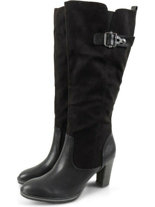 S.Oliver Wildleder Damenstiefel mit hohem Absatz Schwarz