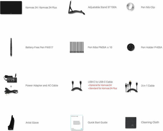 Huion Kamvas 24 Γραφίδα Σχεδίασης με Όθονη QHD 23.8"