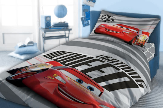 Dimcol Kinderbettlaken Set Einzeln Cars 872 Rote 160x240cm