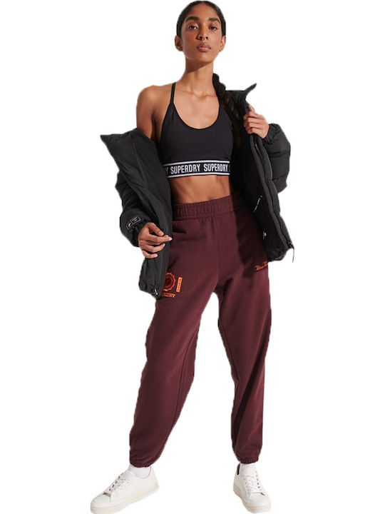 The 5th Down High Waist Sweatpants Jogger Rich Deep Burgundy
