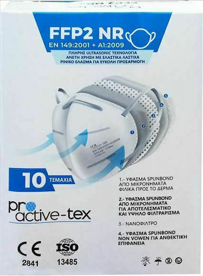 Pro Active-Tex FFP2 NR Маска за защита FFP2 Бял 10бр