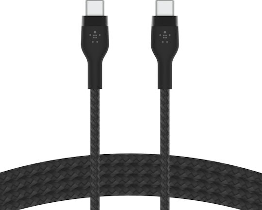 Belkin Geflochtenes USB 2.0 Kabel USB-C männlich - USB-C 60W PD Schwarz 3m CAB011BT3MBK