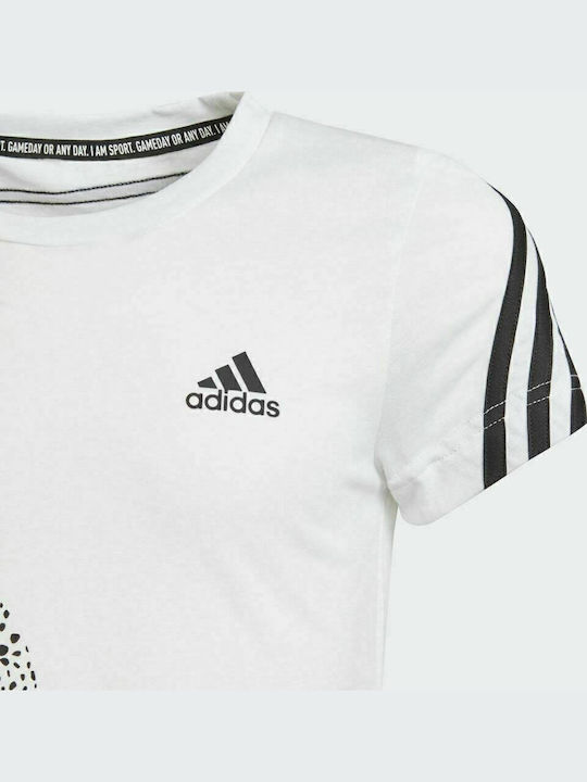 Детска Тениска Бяла 3-Stripes Graphic Girls' Tennis