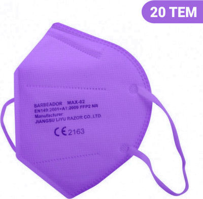 Max Disposable Protective Mask FFP2 Purple 20pcs