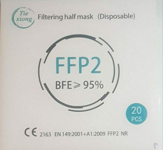 Tiexiong FFP2 Civil Protective Mask BFE >95% Κόκκινο 20τμχ