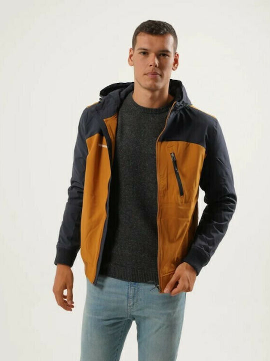 Jacket Bomber Waterproof Ochre / Navy Blue