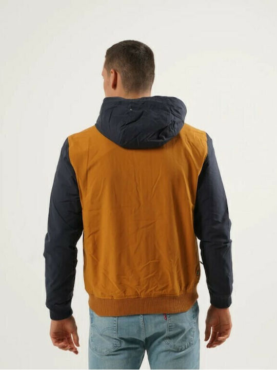 Jacket Bomber Waterproof Ochre / Navy Blue