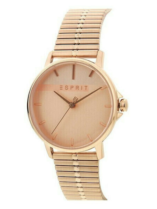 Esprit Γυναικείο Ρολόι 32mm Μπαταρίας με Ροζ Χρυσό Μεταλλικό Μπρασελέ