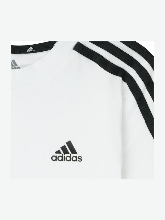 Kinder-T-Shirt Weiß ESSENTIALS 3-STRIPES