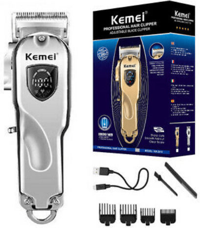Kemei Professional Rechargeable Hair Clipper Silver KM-2010