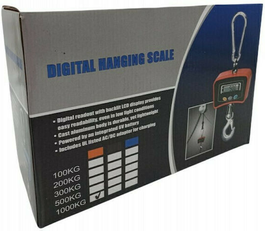 Electronic Professional Hanging Scale with Weighing Capacity of 100kg and Division 500gr