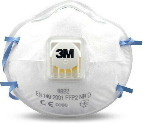 3M 8822 Μάσκα Προστασίας FFP2 με Βαλβίδα Λευκή 1τμχ