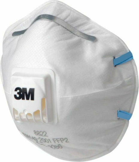 3M 8822 Μάσκα Προστασίας FFP2 με Βαλβίδα Λευκή 1τμχ