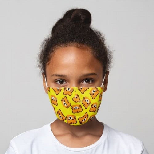 Puckator Reusable Face Covering Small 4-12 Years Protective Mask Fabric Kids Yellow MASK02S 1pcs