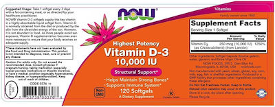 Now Foods Vitamin D-3 10000iu 120 μαλακές κάψουλες