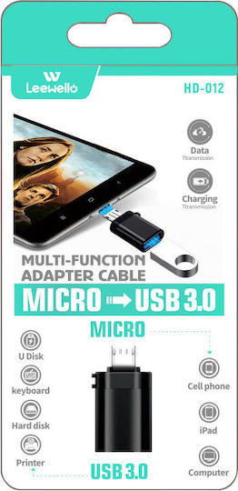 Leewello Μετατροπέας micro USB male σε USB-A female 1τμχ HD-012