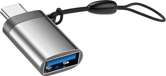 Leewello Μετατροπέας USB-C male σε USB-A female Γκρι 1τμχ HD-011