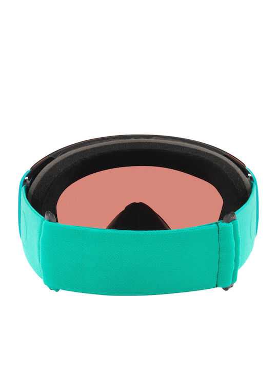 Oakley Flight Deck Mască de Schi și Snowboard pentru Adulți Turcoaz cu Lentilă Verde