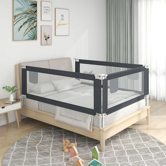 vidaXL Pliabil Bară de protecție pentru pat Montaj simplu în Culoare Gri 150x25x95εκ. 1buc