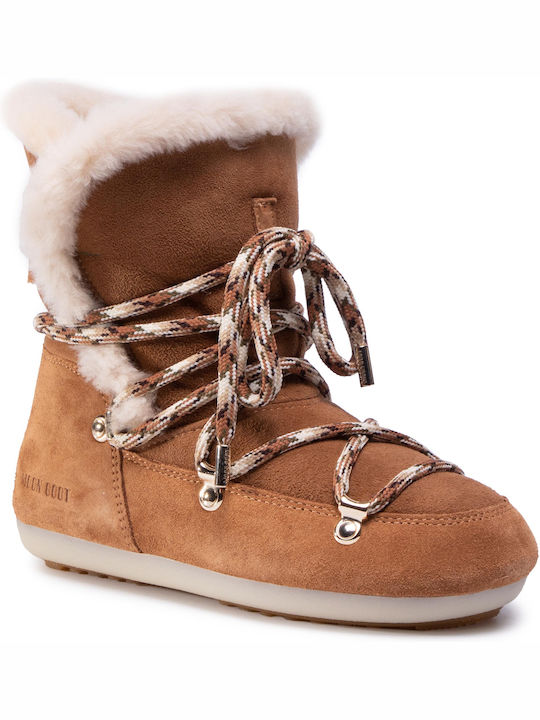 Moon Boot Side High Shearling Women's Boots Snow with Fur Whisky/Off White