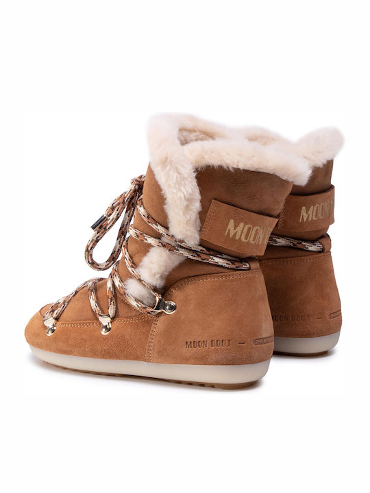 Snow Boots with Laces & Fur Side High Shearling Whisky/Off White