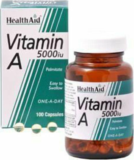 Health Aid Vitamin A Βιταμίνη για τα Μαλλιά, τo Δέρμα & Αντιοξειδωτική δράση 5000iu 100 x 1 κάψουλες
